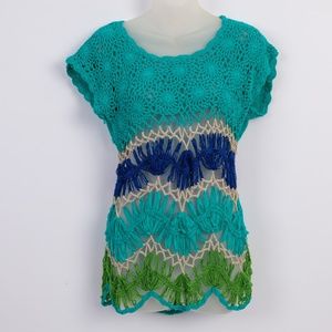 -Boho Hand Crocheted Sweater Festival